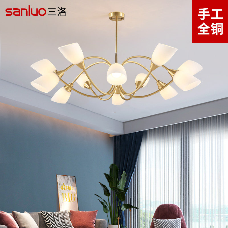 Nordic Chandelia Living-room Lamp Full Bronze Jane And European Style Minimalist Modern Creative Personality Dining Room Light Master Bedroom Light 6791