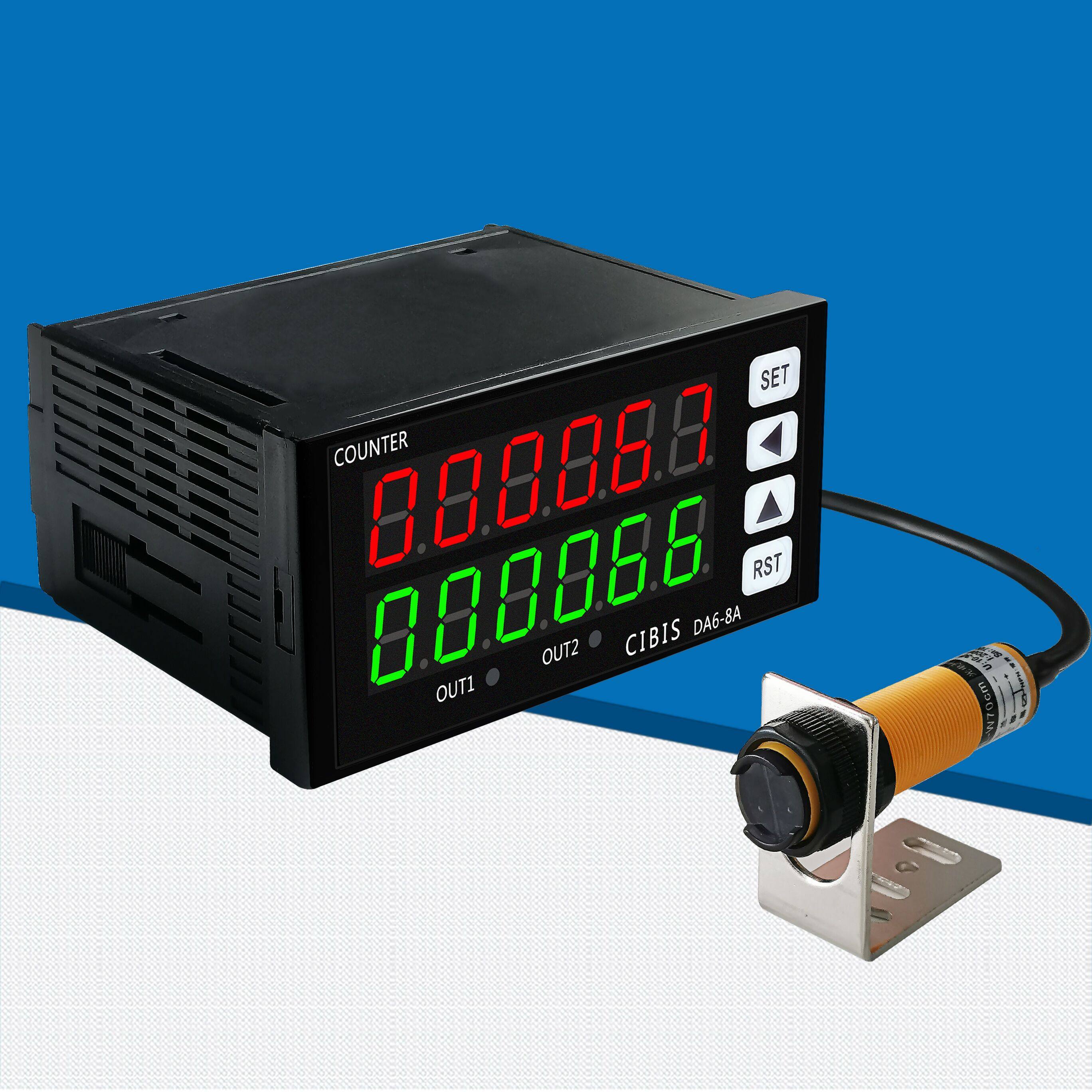 Counter digital display electronic equipment operation with output control Intelligent alarm Infrared sensing DA6-8A