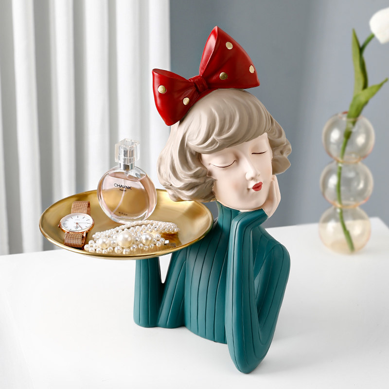 ins Jewelry tray Fruit tray Entrance storage tray Coffee table decoration Light luxury style candy tray Nordic home living room