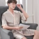 Mùa xuân và mùa thu nam dài lụa áo ngủ ngắn tay áo choàng tắm nam mùa hè mỏng mỏng gợi cảm băng lụa đồ ngủ kích thước lớn Dịch vụ nhà pijama nam