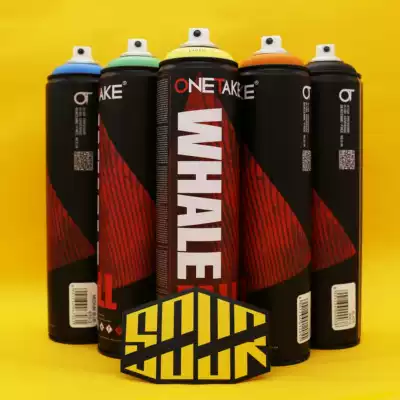 Onetake) Whale drop 600ml Professional graffiti art hand spray paint High pressure large capacity graffiti spray paint