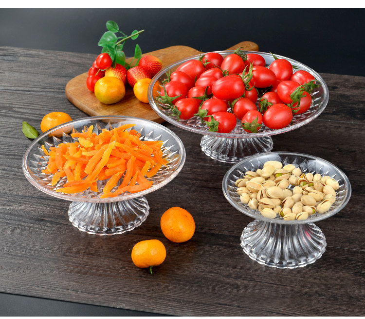亚克力水果盘塑料KTV酒吧现代客厅透明欧式小吃糖果创意高脚果盆详情20