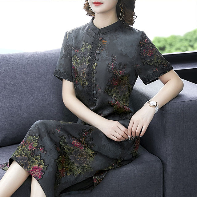 Authentic Xiangyun yarn dress Hangzhou silk big brand mulberry silk ladies middle-aged mother counter clearance