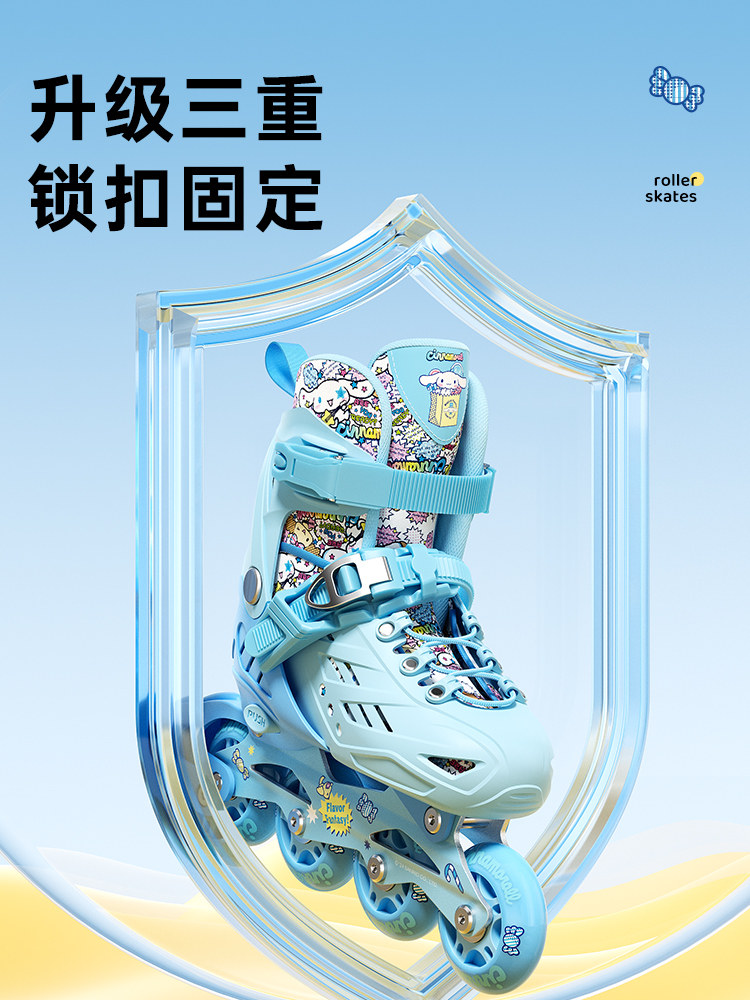 Sanrio Roller Skates for Girls, Roller Skates for Boys, Roller Skates for Kidsren, Roller Skating for Beginners, Skating for 6-12 Years Old, Full Set
