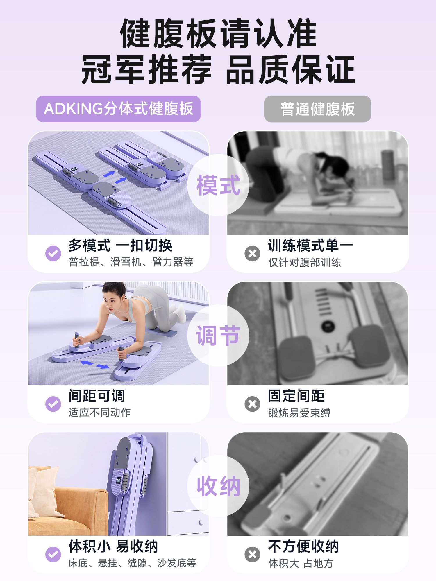 Split-Type Multifunctional Abdominal Board, Automatic Rebound Abdominal Wheel, Ski Machine, Fitness Pilates Home Training Equipment