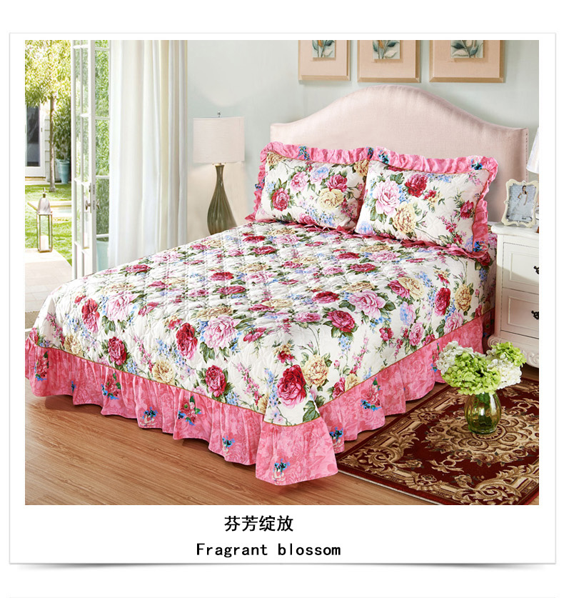 Luo Mengyu cotton chần trải giường dày bông và tấm bông giường đơn đặt ba bộ bộ đồ giường cưới