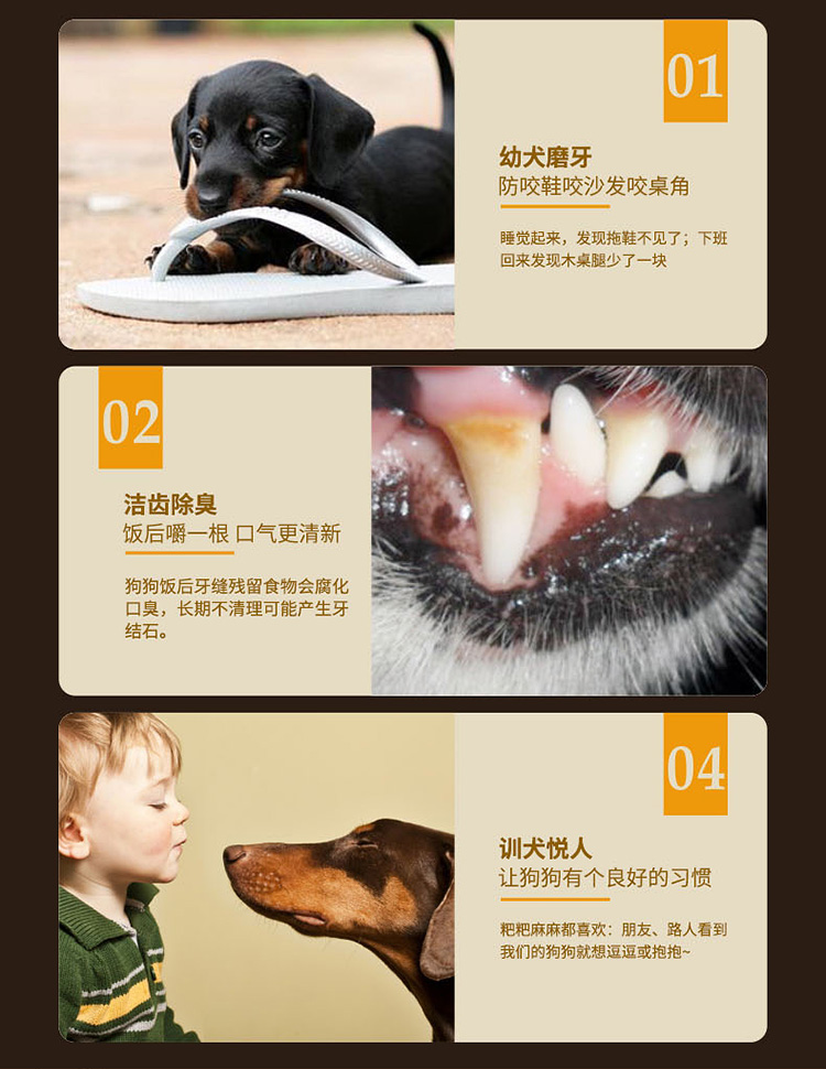 Thú cưng gừng, hãy chải 1 con chó ăn nhẹ 15G, làm sạch răng, gậy, nhai xương, làm sạch sỏi bằng miệng pate cho chó con