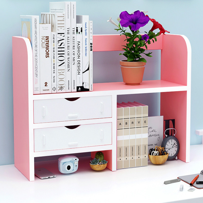 ins teen girl hearts bookshelves desktop internet red bookcase table pink small students use the containing office shelf