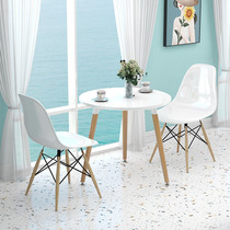 Milk tea shop table and chairs Combined modern minimalist leisure talks to receive round table Sub-cold drinks store Rest area outdoor commercial