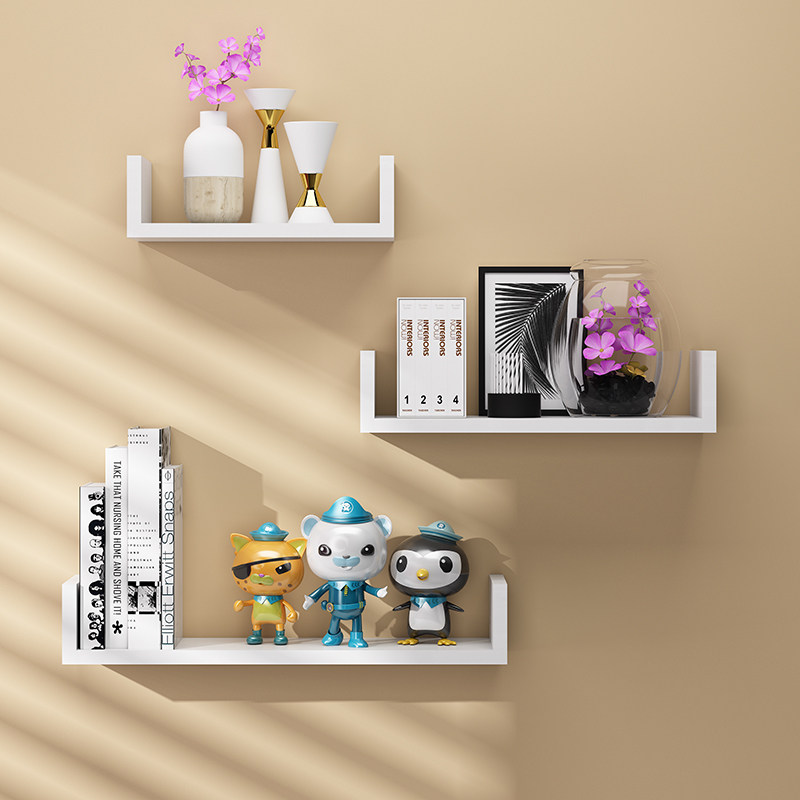 Wall shelf free of punch line Lined Partition Wall Deco Wall Hanging Livingroom Bedroom Bed Bookshelf Wooden Bed Wood Bed Wood Bed Wood Bed Shelf Wood