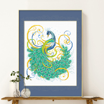 Cross stitch small peacock bedroom living room simple modern small piece simple 2021 new thread embroidery handmade self-embroidery