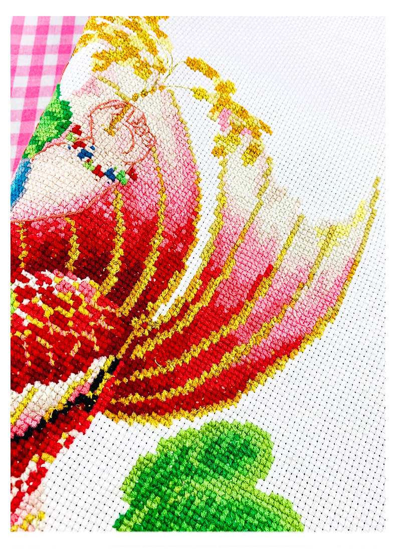 Готовая вышивка крестом 已绣好的纯手工春天埃及长绒棉十字绣成品年年有余中国风安格绣布