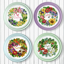 Cross Stitch Spring Summer Autumn Winter Seasons Floral Rings 2022 New Thread Embroidered Small Pieces Restaurant Bedroom Floral Hand Self Embroidered