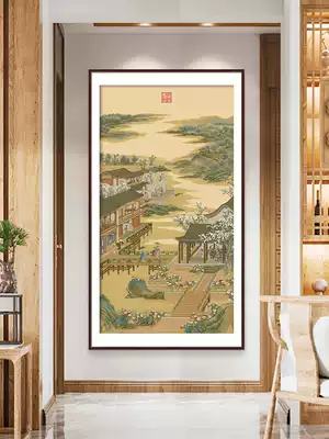 Spring cross stitch Yongzheng December February 2021 New handmade thread embroidery Forbidden City Qing Dynasty famous painting vertical version