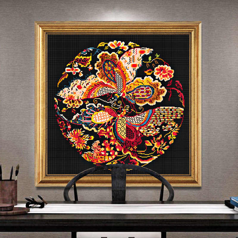 Cross embroidered 2022 new line embroidered living room bedroom Chinese auspicious Phoenix small yourself embroidered with embroidered name