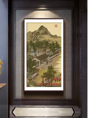Spring cross stitch Yongzheng December July 2021 New thread embroidery vertical version living room study Forbidden City
