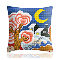 Spring Cross embroidered pillow wool thread embroidered 2022 new line embroidered small scenery full embroidered with simple hand yourself