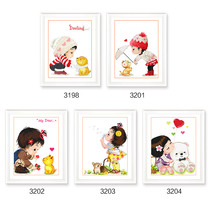 Cross stitch small pieces 2021 new embroidery cartoon cute childrens room bedroom thread embroidery small simple embroidery student handmade