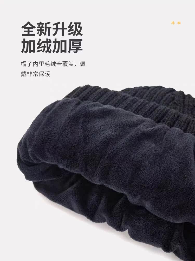 2023 new winter men's hat windproof and chill-proof warm protecting ear girding with velvety headgear riding cotton wool cap-Taobao