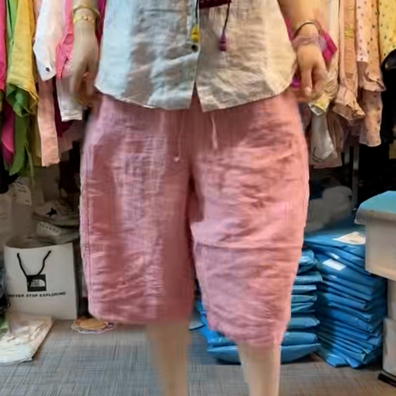 Pink High-Waisted Three-Dimensional Pocket Cropped Pants 2026 Summer New Style Soft and Comfortable Women's Pants Fashionable Versatile Casual Pants Pink High-Waisted Three-Dimensional Pocket Cropped Pants 2026 Summer New Style Soft and Comfortable Women's Pants Fashionable Versatile Casual Pants