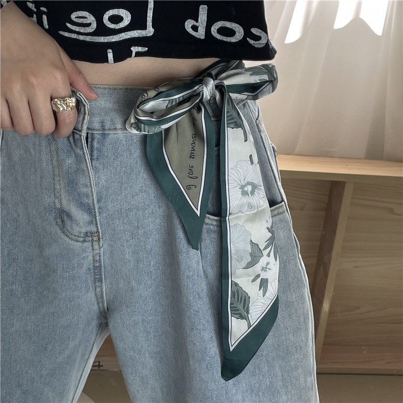 Silk Scarf Belt for Women, Slim and Narrow, Long Strip Headband, Decorative Scarf, Ribbon, Fashionable Belt for Jeans Silk Scarf Belt for Women, Slim and Narrow, Long Strip Headband, Decorative Scarf, Ribbon, Fashionable Belt for Jeans