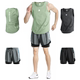 健身衣服男背心夏季跑步短裤田径马拉松装备篮球训练速干运动套装