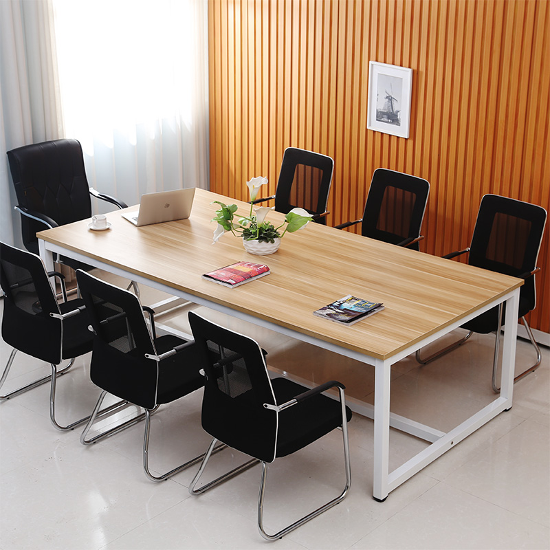 Brief conference table reading room table reception desk staff training guests in talks with modern staff desk set up