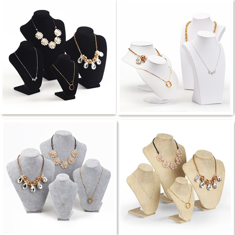 Necklace Show Rack Cortex suede Jewelry Model Frame Ornament Portrait neck Show Prop Pendant Shelf