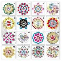 The second generation creative Mandala flower painting template Mandala stone painting board new 532