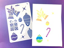 Christmas series painting template hollow diy photo album Lace ruler hand-written newspaper book drawing new 334