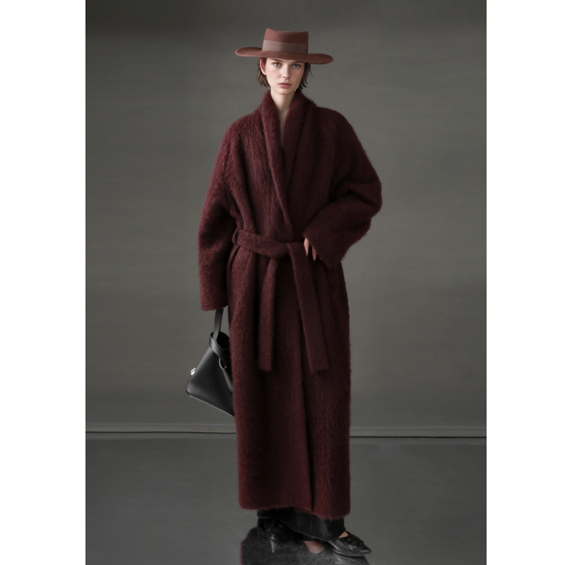 Piaoin Heavy Luxury Yak Wool Fleece Bathrobe with Tie, Women's Lazy Double-Sided Coat for Autumn and Winter Piaoin Heavy Luxury Yak Wool Fleece Bathrobe with Tie, Women's Lazy Double-Sided Coat for Autumn and Winter