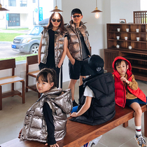  Limited edition anti-season 280 yuan goose down down vest lady family couple parent-child vest jacket short 2018 autumn