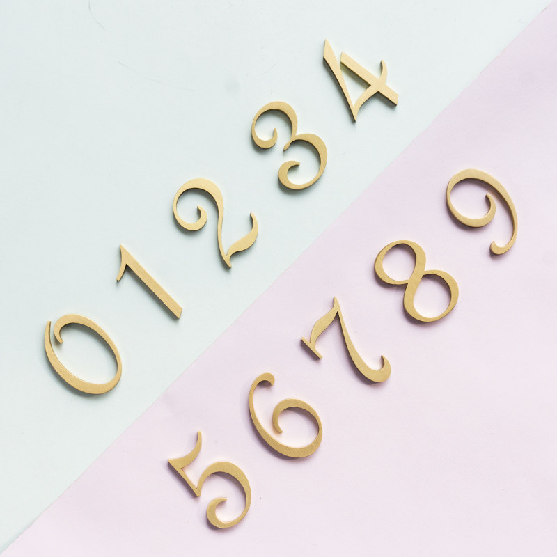 Brass door number digital Nordic household house with brand number listed villa decorated sign letter