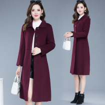  Double-sided cashmere coat womens autumn and winter 2021 new high-end woolen coat woolen coat popular temperament