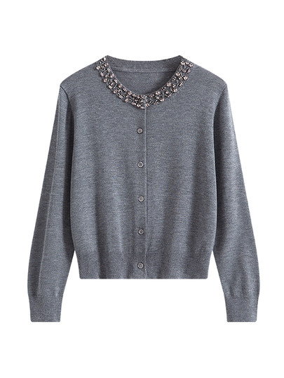 Mashu Mulberry Silk Knitted Cardigan Jacket for Women, Designer Niche High-End Sweater, High-Quality Top