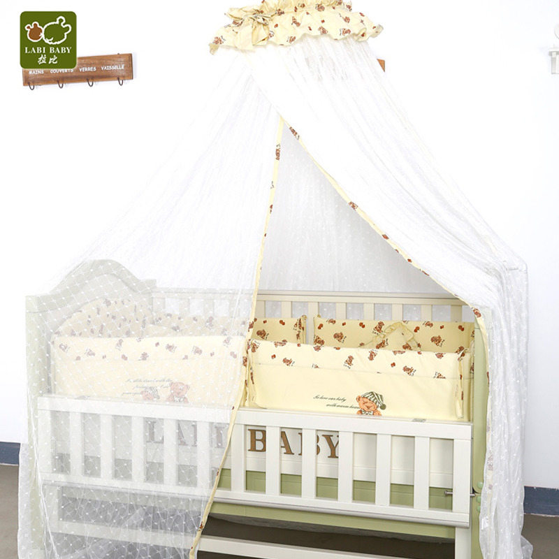 Rabbi baby cot kit pure cotton supplies newborn quilt children's beds with mosquito net baby bed