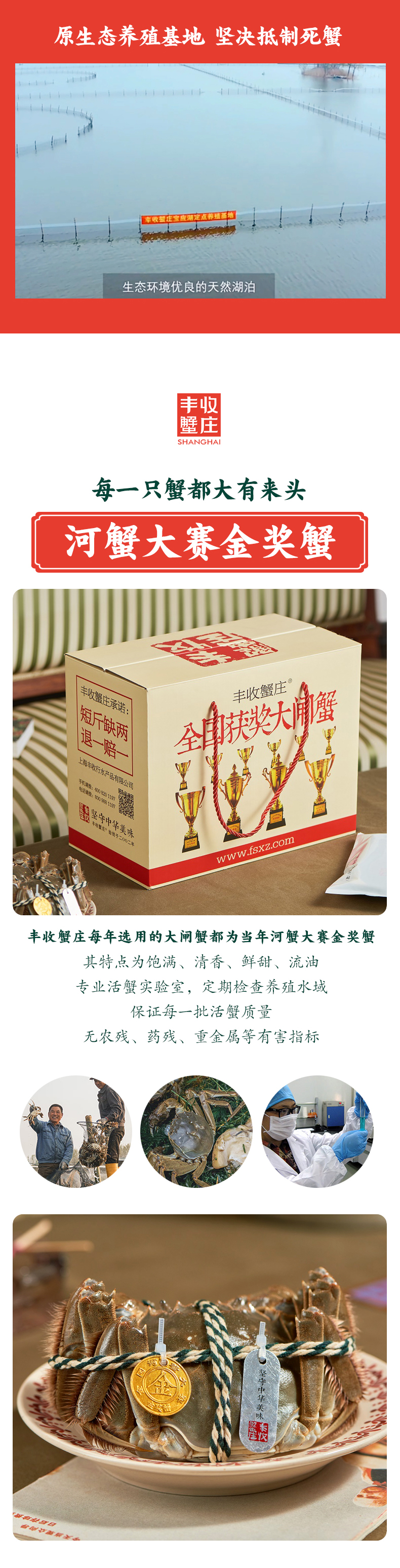 丰收蟹庄 金奖整只剥好大闸蟹50g*4罐+蟹黄酱+手延细面 图9