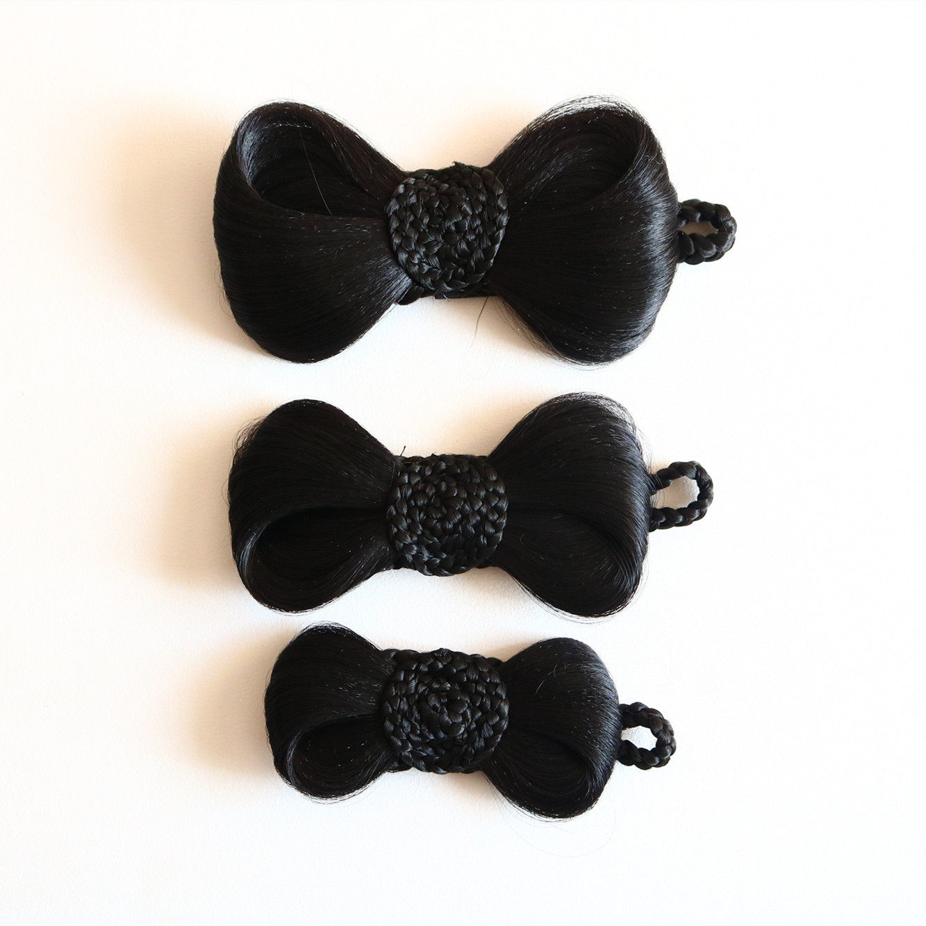 Ancient costume wig little dragon girl cute girl bow hair bun COS photo studio stage performance Hanfu wig bag