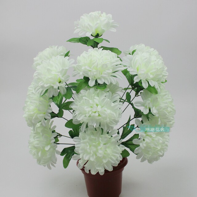 Simulated ດອກໄມ້ປອມ Qingming chrysanthemum ດອກໄມ້ປອມ 18 dahlia bouquet Qingming ງານບຸນ tomb-sweeping plastic silk flower