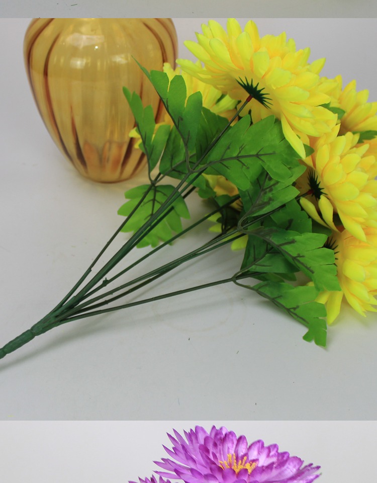Hoa giả hoa tràm Mô phỏng hoa lụa nhựa cao cấp 9 hoa cúc lớn King Simulation Chrysming Chrysanthemum - Hoa nhân tạo / Cây / Trái cây hoa hồng giả