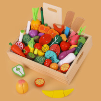 Wooden Children Luxurious Cut-Cut Fun Puzzle Early Teach Emulation Magnetic Fruits Vegetables Kindergarten Over Home Toys