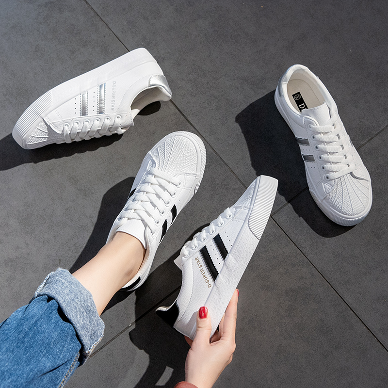 Spring and autumn new shell head white shoes women's shoes burst wild white shoes 2021 summer thin breathable board shoes