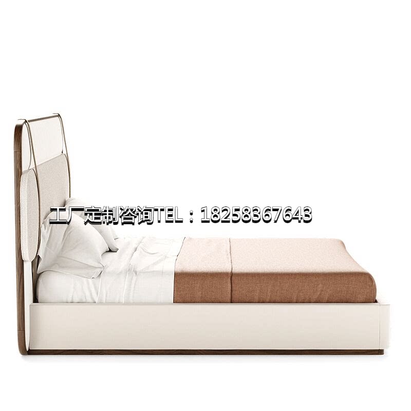 Italian light luxury minimalist soft bag double bed 1 8m wedding bed modern villa model room bedroom storage net red bed