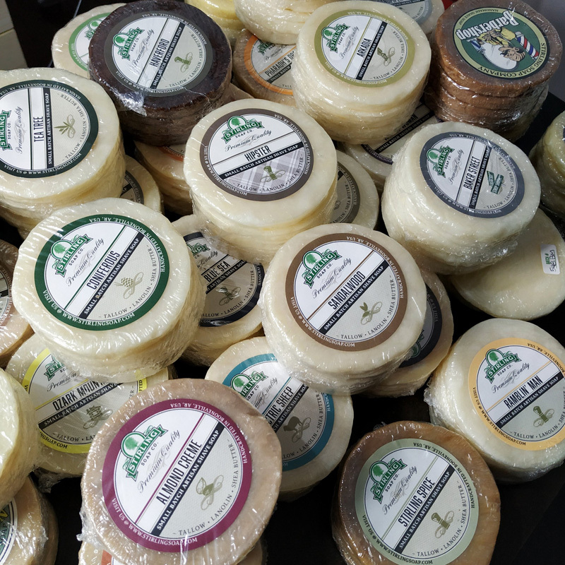 Stirling Soap Shaving Soap, Stirling Soap, Numbers 1 to 24, Multiple Flavors Available, Sample Size Stirling Soap Shaving Soap, Stirling Soap, Numbers 1 to 24, Multiple Flavors Available, Sample Size
