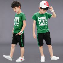 Child costume boy summer suit 2022 new set of children middle school children two short sleeves 12 boys 13 years old in summer