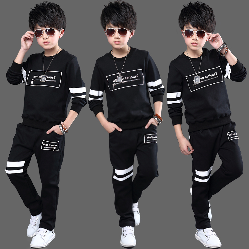 Children's suit Boys ' autumn suit 2020 new Zhongda children's spring shipping action two-piece suit spring and autumn leisure Korean version of the tide