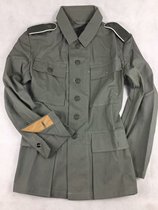 Wehrmacht 1943 four-pocket field gray belted jacket coat top HBT herringbone pattern in stock