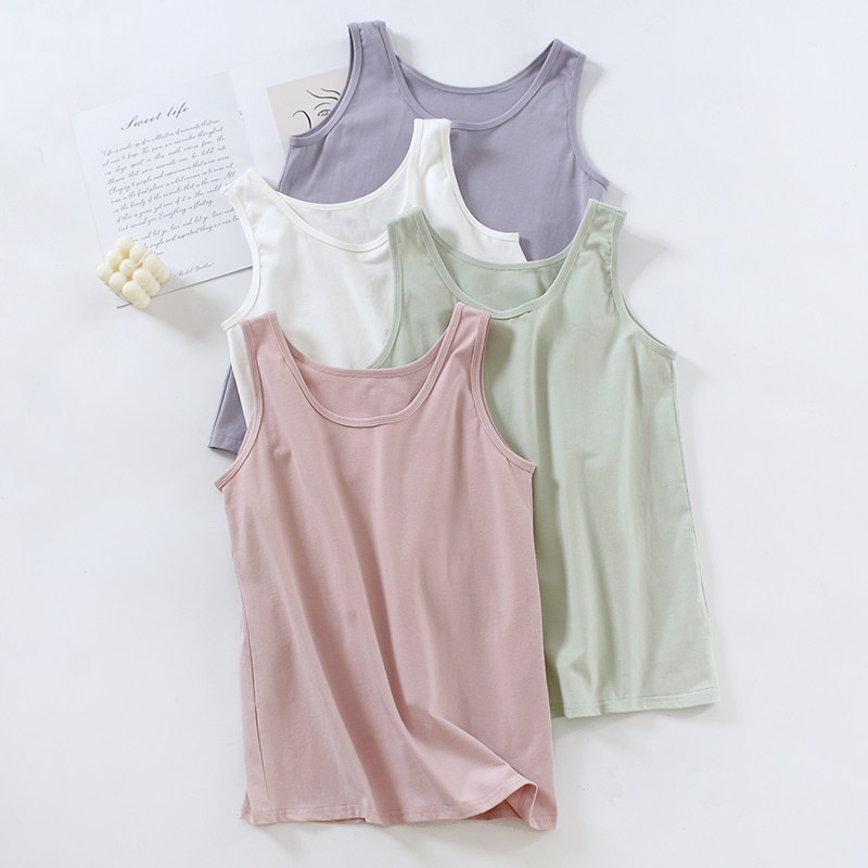 New pure cotton women's camisole solid color bottoming shirt