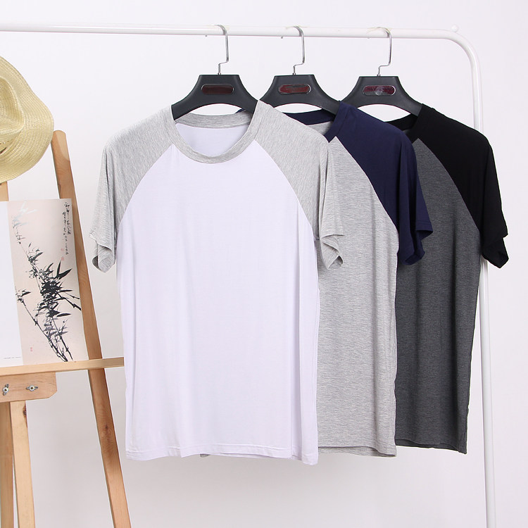 Modale men's T-shirt half-sleeve home Clothing Single single blouse Loose Comfort Large Size Circle Collar Thin manmade blouse