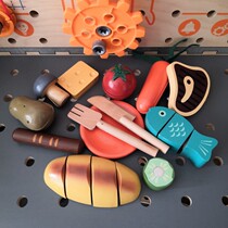 Foreign trade export explosive childrens wooden fruit cut music House interactive educational toy bag